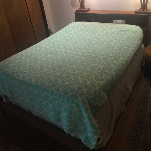 Max Studio Twin Bed Quilt Set Teal Floral Print - Picture 3 of 15